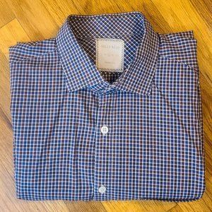 Men's Billy Reid Check Button Up Shirt (L)